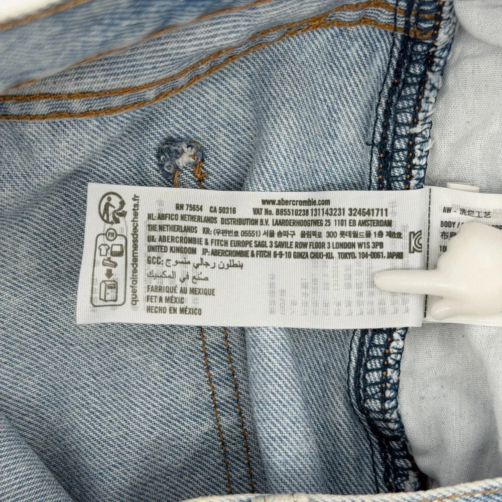 Abercrombie & Fitch Carpenter Jeans Mens 28x34 Light Wash Baggy Rigid Denim Y2K